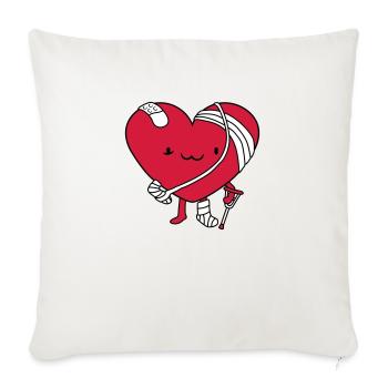 heart wounded broken patient doctored ill l - Sofa pillowcase 17,3'' x 17,3'' (45 x 45 cm) - natural white - Front