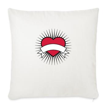 bannière texte champ écrire nom coeur logo amour ta - Housse de coussin décorative 45 x 45 cm - blanc nature - Devant