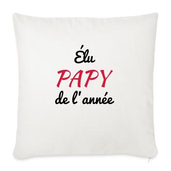 Papy Papi Grand-Père Retraite famille - Housse de coussin décorative 45 x 45 cm - blanc nature - Devant