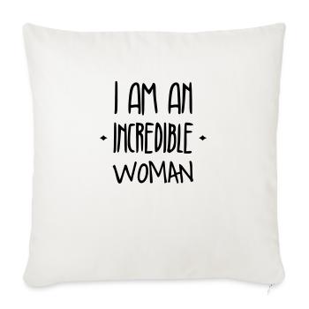 Woman Frau Femme Girl Fille Mädchen Wife - Sofa pillowcase 17,3'' x 17,3'' (45 x 45 cm) - natural white - Front