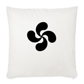 Croix Basque design 1 - Housse de coussin décorative 45 x 45 cm - blanc nature - Devant
