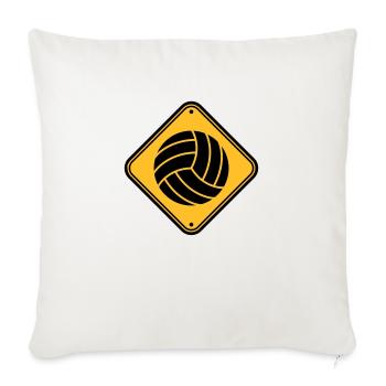 bouclier avertissement danger danger danger volley - Housse de coussin décorative 45 x 45 cm - blanc nature - Devant