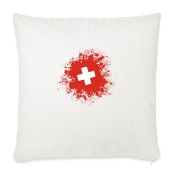 swiss flag design - Sofakissenbezug 45 x 45 cm - Naturweiß  - Vorne