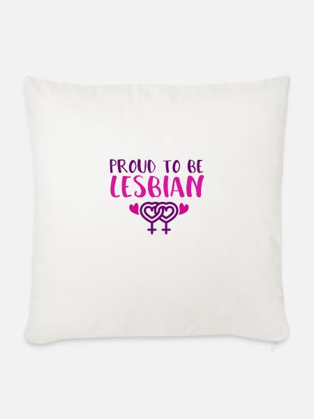 Pround to be lesbian - Sofakissenbezug 45 x 45 cm - Naturweiß