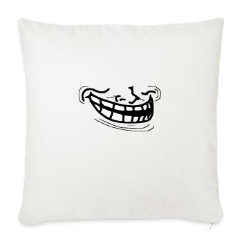 Lustige Trollface Meme Maske Grinsend - Sofakissenbezug 45 x 45 cm - Naturweiß  - Vorne