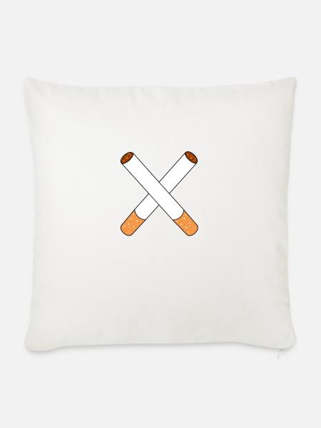 Zigaretten - Sofakissenbezug 45 x 45 cm - Naturweiß 