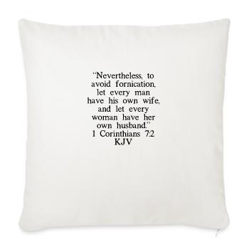1 Corinthiens 7: 2 Chinois - Housse de coussin décorative 45 x 45 cm - blanc nature - Devant