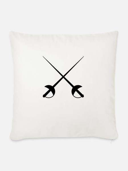 zwei Schwerter 1 - Sofakissenbezug 45 x 45 cm - Naturweiß