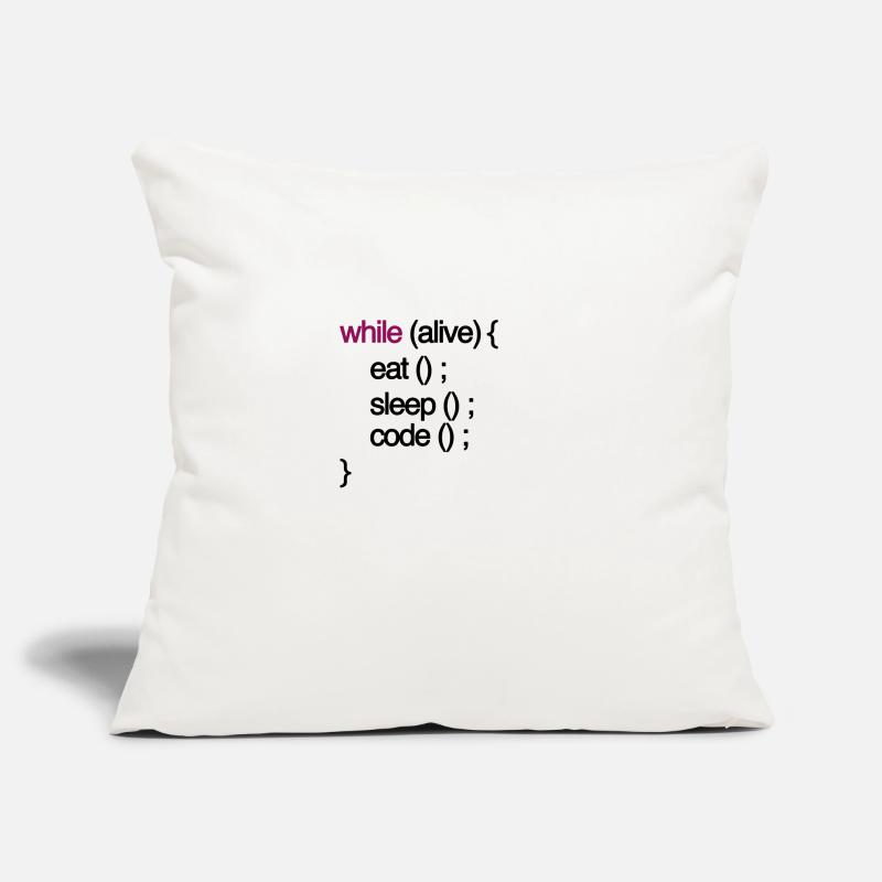 while alive code Computer scientist programming coding Sofa pillowcase 17,3'' x 17,3'' (45 x 45 cm)