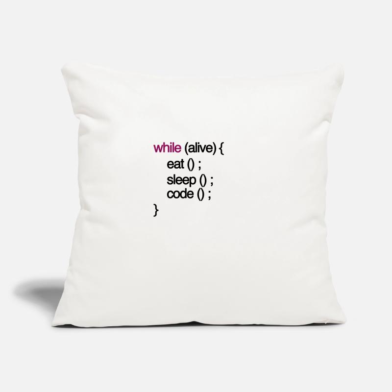 while alive code Computer scientist programming coding Sofa pillowcase 17,3'' x 17,3'' (45 x 45 cm)