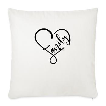 famille - Housse de coussin décorative 45 x 45 cm - blanc nature - Devant