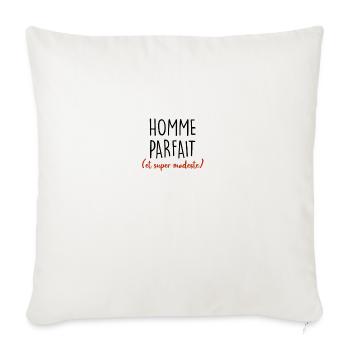 homme parfait et super modeste - Housse de coussin décorative 45 x 45 cm - blanc nature - Devant