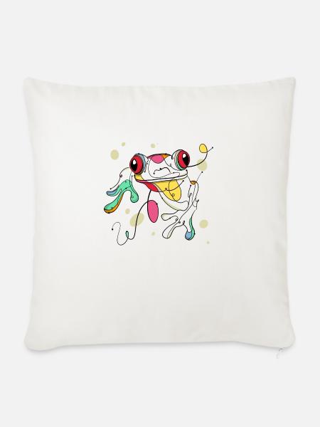 Frosch - Sofakissenbezug 45 x 45 cm - Naturweiß 