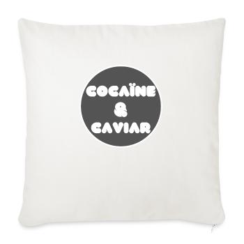 cocaïne et caviar cadeau citation humour noir - Housse de coussin décorative 45 x 45 cm - blanc nature - Devant