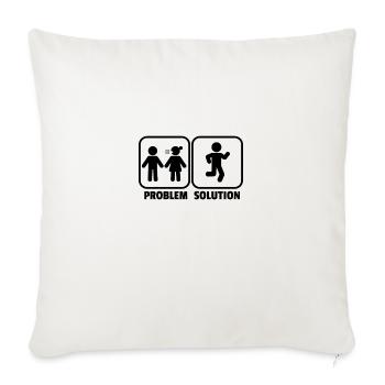 Problem Solution Running Jogging Runner Gift Idea - Sofa pillowcase 17,3'' x 17,3'' (45 x 45 cm) - natural white - Front