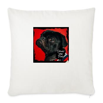 Doug the pug - Sofa pillowcase 17,3'' x 17,3'' (45 x 45 cm) - natural white - Front