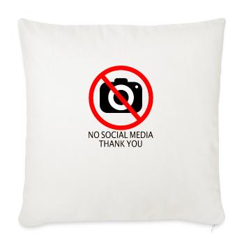 no social media - Sofakissenbezug 45 x 45 cm - Naturweiß  - Vorne