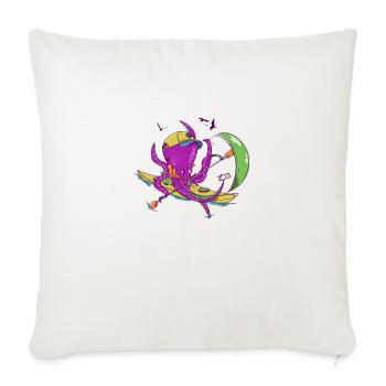 Oktopus im Kajak - Sofakissenbezug 45 x 45 cm - Naturweiß  - Vorne