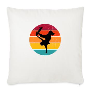 Skateboard Retro Skateboarder Skater Men - Sofa pillowcase 17,3'' x 17,3'' (45 x 45 cm) - natural white - Front