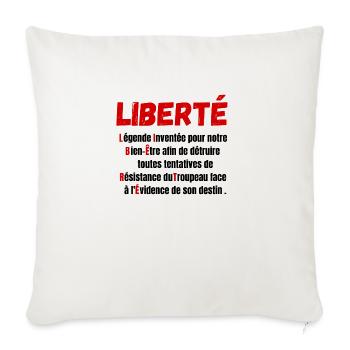 Liberté définition-légende inventée pour notre - Housse de coussin décorative 45 x 45 cm - blanc nature - Devant