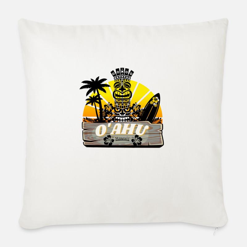 O 'ahu Hawaii Logo - Sofakissenbezug 45 x 45 cm - Naturweiß 