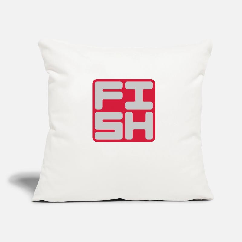 Text Logo Fish Sofa pillowcase 17,3'' x 17,3'' (45 x 45 cm)