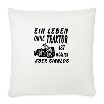 Traktor - Sofakissenbezug 45 x 45 cm - Naturweiß  - Vorne