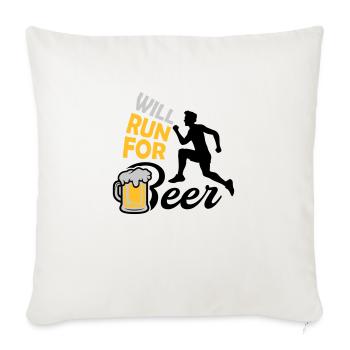 Courir pour la bière - Housse de coussin décorative 45 x 45 cm - blanc nature - Devant