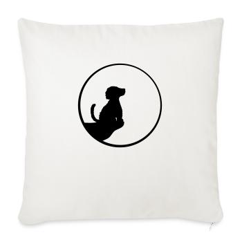 Klippe Mond sitzender Hund - Sofakissenbezug 45 x 45 cm - Naturweiß  - Vorne