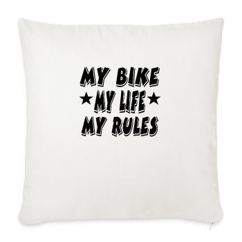 Motocyclette - Housse de coussin décorative 45 x 45 cm - blanc nature - Devant
