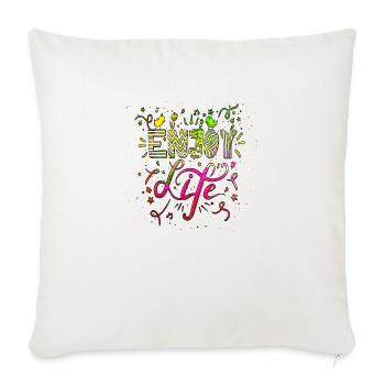 Think outside the box positive thoughts happy - Sofa pillowcase 17,3'' x 17,3'' (45 x 45 cm) - natural white - Front