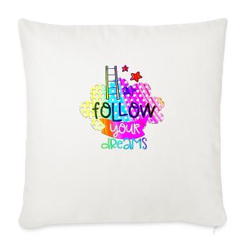 vos rêves pensées positives heureuses - Housse de coussin décorative 45 x 45 cm - blanc nature - Devant