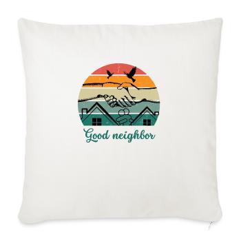 Good neighbor BW - Sofa pillowcase 17,3'' x 17,3'' (45 x 45 cm) - natural white - Front