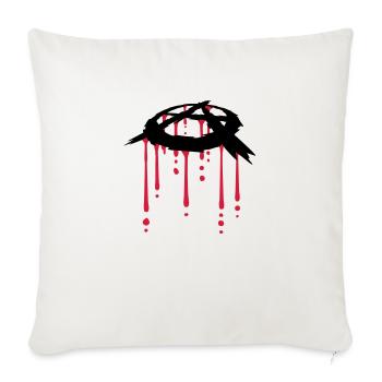 symbole d'anarchie goutte de sang - Housse de coussin décorative 45 x 45 cm - blanc nature - Devant
