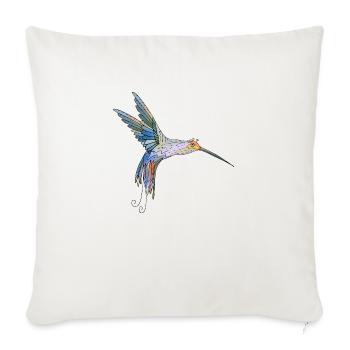 Oiseau - Housse de coussin décorative 45 x 45 cm - blanc nature - Devant
