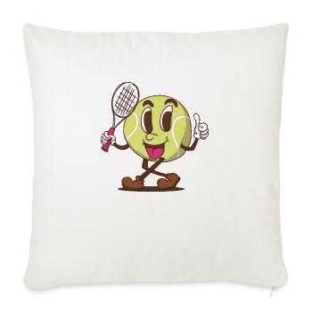 funky tennis ball cartoon face - Sofa pillowcase 17,3'' x 17,3'' (45 x 45 cm) - natural white - Front