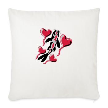 Cœurs Koi Fish Nishikigoi - Housse de coussin décorative 45 x 45 cm - blanc nature - Devant