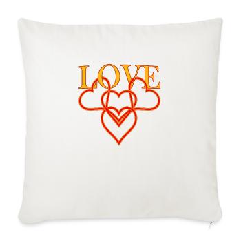 AMOUR 4 Cœurs - Housse de coussin décorative 45 x 45 cm - blanc nature - Devant