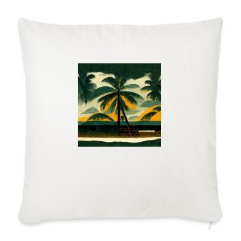 Jamaican cabin on the beach - Sofakissenbezug 45 x 45 cm - Naturweiß  - Vorne