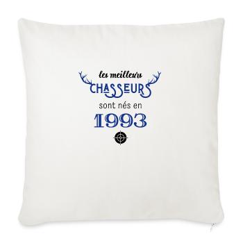 Anniversaire chasseur 1993 - Housse de coussin décorative 45 x 45 cm - blanc nature - Devant