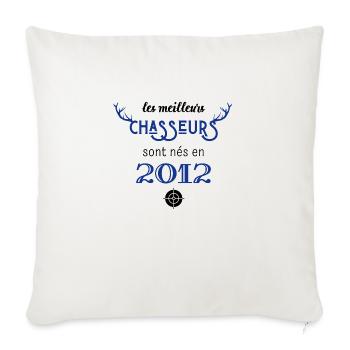 Anniversaire chasseur 2012 - Housse de coussin décorative 45 x 45 cm - blanc nature - Devant