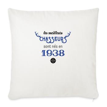Anniversaire chasseur 1938 - Housse de coussin décorative 45 x 45 cm - blanc nature - Devant