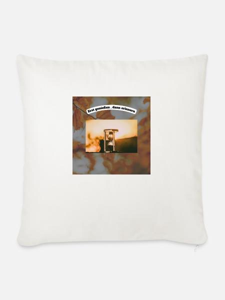 Herbst-Design - Sofakissenbezug 45 x 45 cm - Naturweiß 