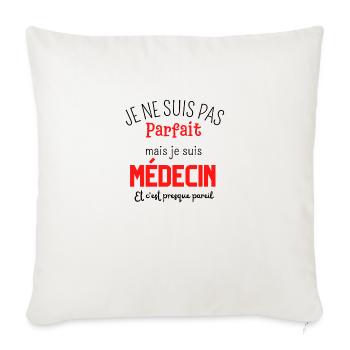 Pas parfait mais médecin - Housse de coussin décorative 45 x 45 cm - blanc nature - Devant