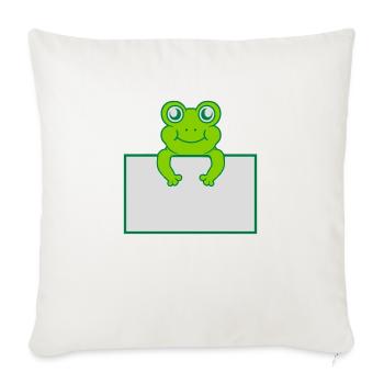 Texte présent bouclier de grenouille - Housse de coussin décorative 45 x 45 cm - blanc nature - Devant