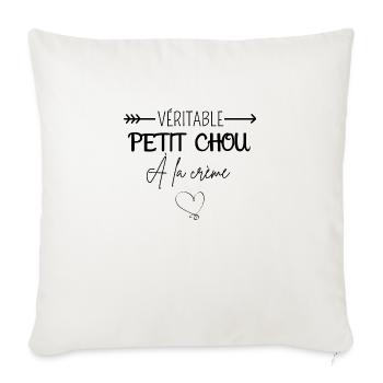 Véritable petit chou à la crème - Housse de coussin décorative 45 x 45 cm - blanc nature - Devant