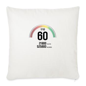 Anniversaire 60 ans Compteur - Housse de coussin décorative 45 x 45 cm - blanc nature - Devant