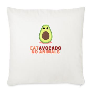 Mangez de l’avocat, pas d’animaux - Housse de coussin décorative 45 x 45 cm - blanc nature - Devant