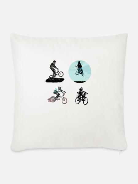 BMX Race Racing MTB Motocross - Sofakissenbezug 45 x 45 cm - Naturweiß