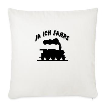 Eisenbahn - Sofakissenbezug 45 x 45 cm - Naturweiß  - Vorne